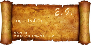 Engl Iván névjegykártya
